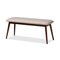 Baxton Studio Flora Light Grey Upholstered Walnut Finished Wood Dining Bench 157-9550 - alternate 1